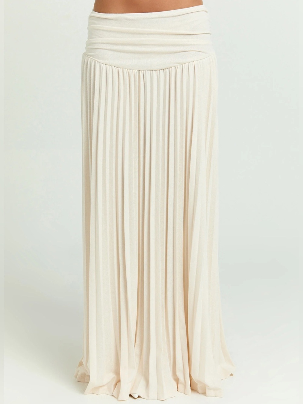 Lioness Cream Pleated Maxi Skirt